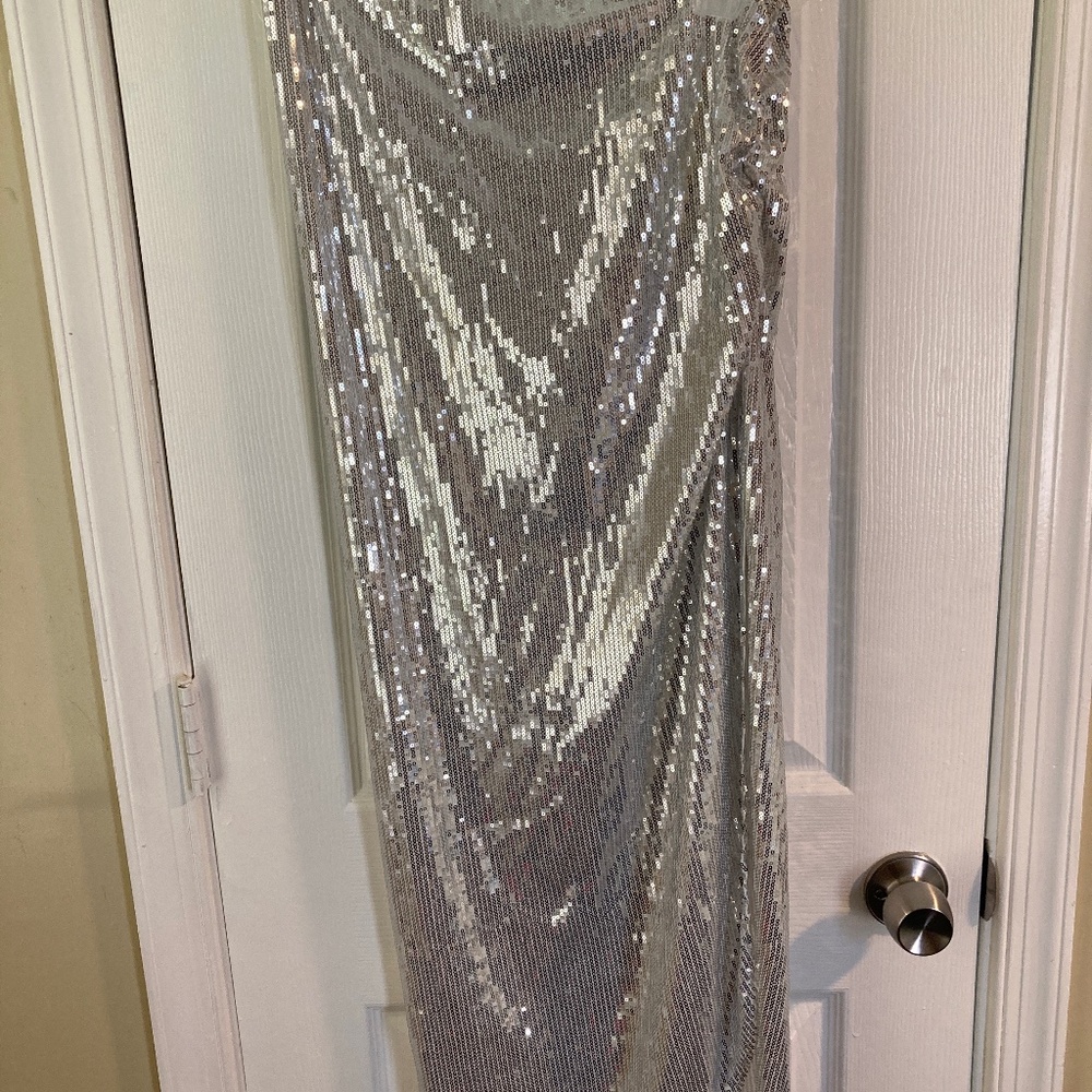 Two piece sequin top and skirt